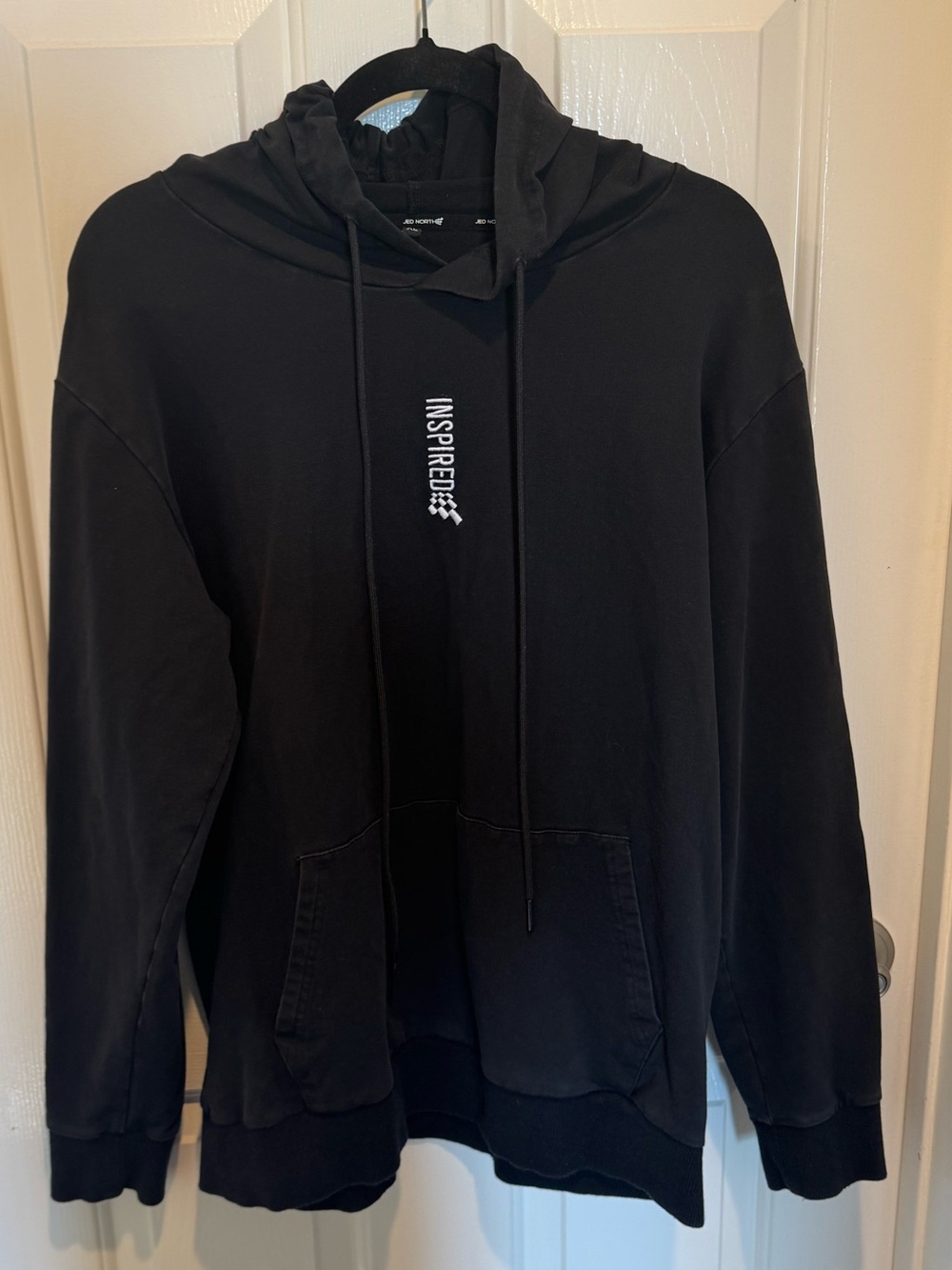 Mens Jed North Black 'INSPIRED' Graphic Hoodie Size XL